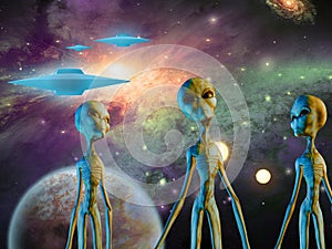 Aliens and spacecrafts