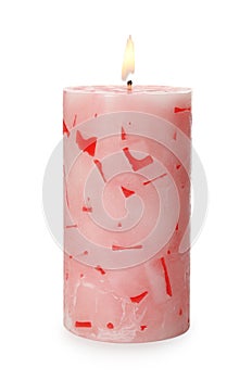 Alight color wax candle on white