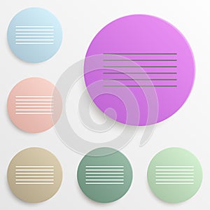 Align center badge color set. Simple glyph, flat vector of web icons for ui and ux, website or mobile application