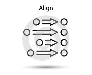 Align order line icon. Ordering or alignment sign. Automation script symbol. Data filter process. Vector