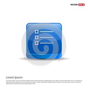 Align text icon - 3d Blue Button