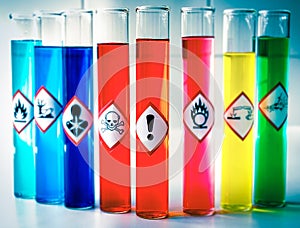 Aligned Chemical Danger pictograms - Health Hazard photo