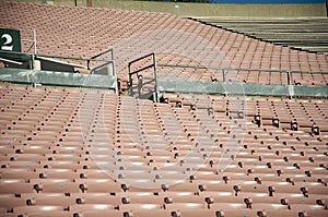 Aligned emty stadium stands