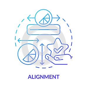 Alignment blue gradient concept icon