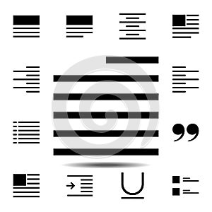 alignment, editorial, text icon. Simple glyph, flat vector of Text editor set icons for UI and UX, website or mobile application