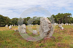 Alignment of Kerlescan, megalithic monuments in Carnac, Brittany, France