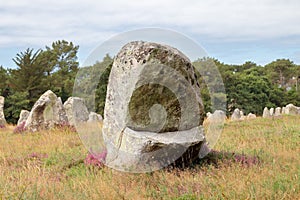 Alignment of Kerlescan, rows of menhirs in Carnac in Brittany