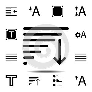 alignment text icon. Simple glyph, flat vector of Text editor set icons for UI and UX, website or mobile application