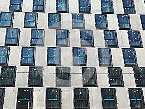 Alignment of windows on a building under construction