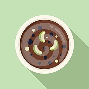 Aliment cream soup icon flat vector. Gourmet plate food