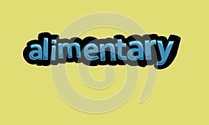 ALIMENTARY writing vector design on a yellow background photo