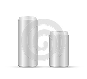 Aliminum drink cans. White can vector visual, ideal for beer, lager, alcohol, soft drinks, soda