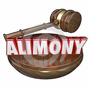 Alimony 3D Word Judge Gavel Legal Court Case Settlement photo