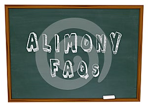 Alimony FAQs Frequently Asked Legal Questions Chalkboard