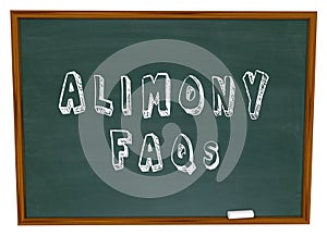 Alimony FAQs Frequently Asked Legal Questions Chalkboard photo