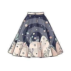 Aline Skirt In Cartoon Style Stiker On White Background On Isolated Transparent Background, Png, Logo. Generative AI photo