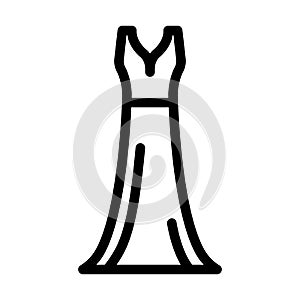 aline wedding dress line icon vector illustration photo
