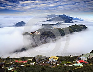 Alishan,Chiayi County,Taiwan:Sunset clouds