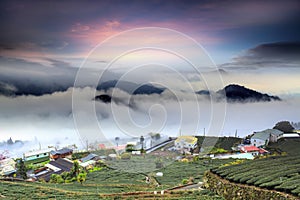 Alishan,Chiayi County,Taiwan:Sunset clouds