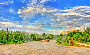 Alisher Navai Garden Square in Navoi city, Uzbekistan photo