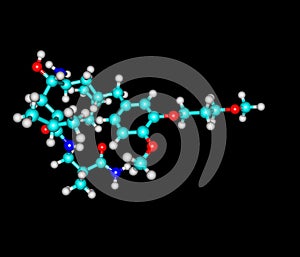 Aliskiren molecular structure isolated on black