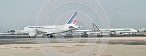 Alitalia and Air France on the runway