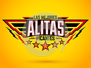 Alitas Picantes Las Mejores, The best Hot Chicken Wings spanish text