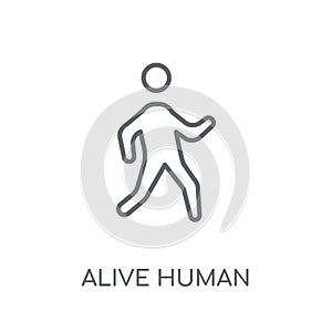 alive human linear icon. Modern outline alive human logo concept