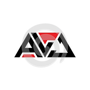 ALJ triangle letter logo design with triangle shape. ALJ triangle logo design monogram. ALJ triangle vector logo template with red