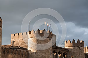 The Aljaferia Palace is a fortified medieval palace in Zaragoza, Spain