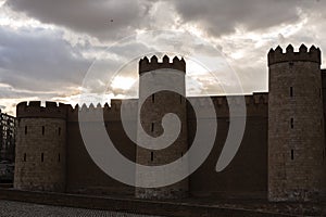 The Aljaferia Palace is a fortified medieval palace in Zaragoza, Spain