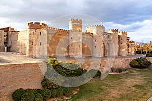 The Aljaferia Palace is a fortified medieval palace in Zaragoza, Spain