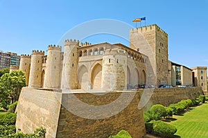 Aljaferia Palace in Zaragoza, a medieval castle built in 11th during Islamic domination of the Spain