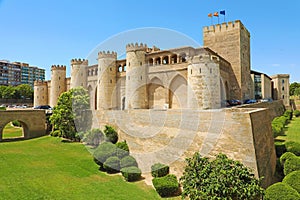 Aljaferia Palace in Zaragoza, a medieval castle built in 11th during Islamic domination of the Spain