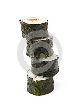 Aljaska hosomaki sushi isolated photo