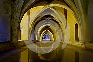 Aljibe cistern of the Alcazar of Seville in Spain photo