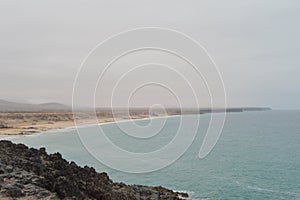 Aljibe Of The Cove Beach View From Castle In El Cotillo. July 4, 2013. El Cotillo La Oliva Fuerteventura Canary Islands. Nature photo