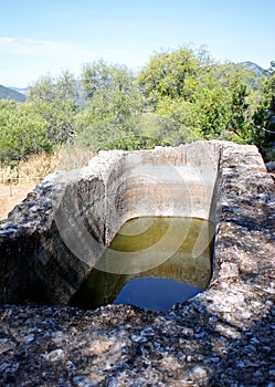 Aljibe en la ciudad romana de Ocuri en Ubrique, provincia de CÃ¡diz EspaÃ±a