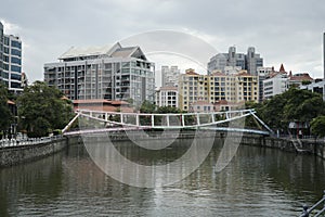 Alkaff Bridge on the Singapore River at Robertson Quay photo