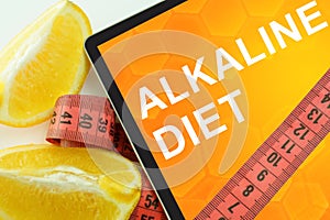 Alkaline diet on tablet.