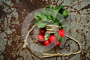 Alkaline, healthy food ingredient : radish photo