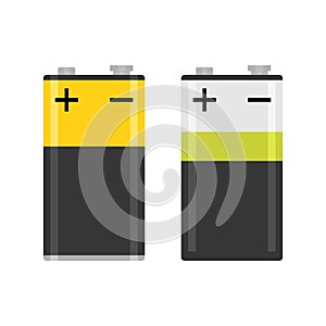Alkaline PP3 battery flat colorful vector isolated illustration photo