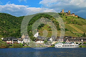 Alken town on Moselle River in Rhineland-Palatinate, Germany.