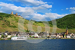 Alken town on Moselle River in Rhineland-Palatinate, Germany.