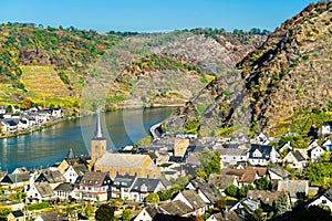 Alken town on the Moselle River in Rhineland-Palatinate, Germany