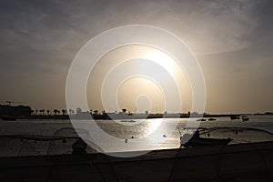 Alkhan Corniche at the sun time photo