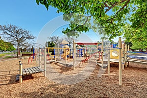 Alki Playground with children run, slides and swings.