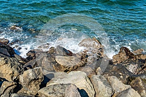 Alki Water And Boulders