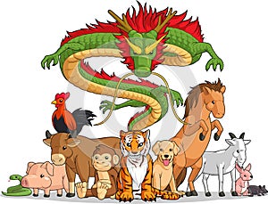 All 12 Chinese Zodiac Animals Together