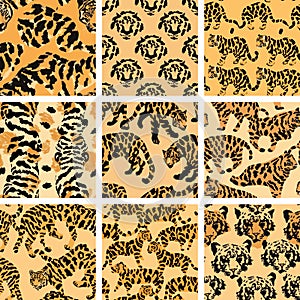 Jungle Cat Camouflage Collection, High-Quality Seamless Prints for Apparel and Design.